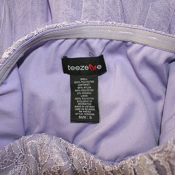 TEEZE ME Dress Homecoming Lilac Lavender Vertical Ruffle Prom High Low Juniors 3 - Picture 6 of 13